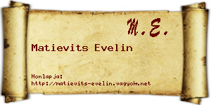 Matievits Evelin névjegykártya