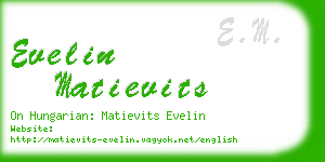 evelin matievits business card